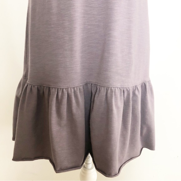 ANTHROPOLOGIE LILLA | P Gray Sleeveless Tank Ruffle Peplum Mini Dress Size XS - Picture 6 of 12